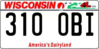 WI license plate 310OBI