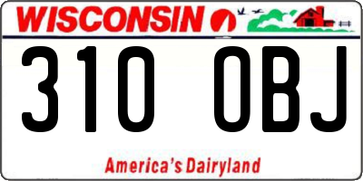 WI license plate 310OBJ