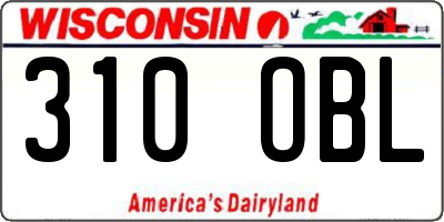 WI license plate 310OBL
