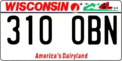 WI license plate 310OBN
