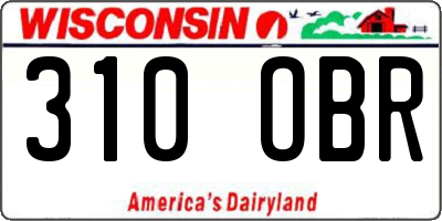 WI license plate 310OBR