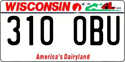 WI license plate 310OBU
