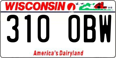 WI license plate 310OBW
