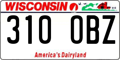 WI license plate 310OBZ