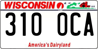 WI license plate 310OCA