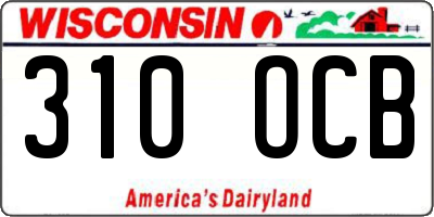 WI license plate 310OCB