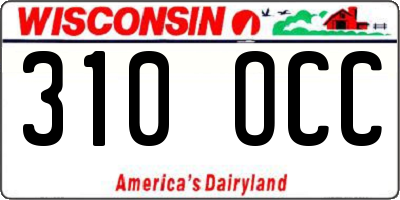 WI license plate 310OCC