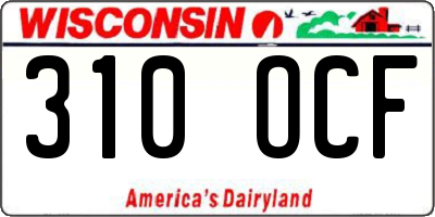 WI license plate 310OCF