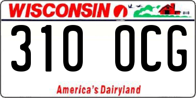 WI license plate 310OCG
