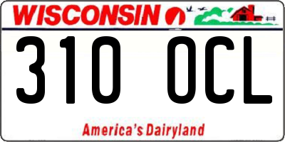 WI license plate 310OCL
