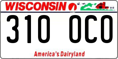 WI license plate 310OCO