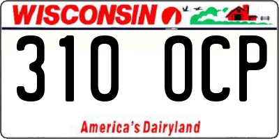 WI license plate 310OCP