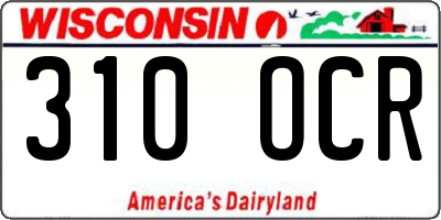WI license plate 310OCR
