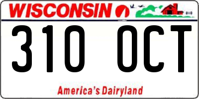 WI license plate 310OCT