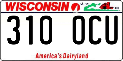 WI license plate 310OCU