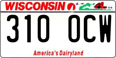 WI license plate 310OCW