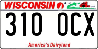 WI license plate 310OCX