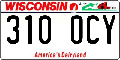 WI license plate 310OCY