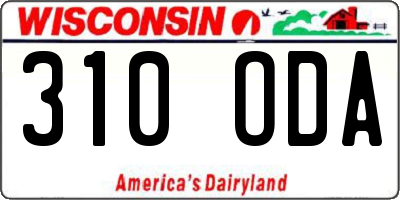 WI license plate 310ODA