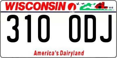 WI license plate 310ODJ