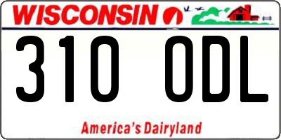 WI license plate 310ODL