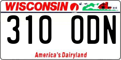 WI license plate 310ODN