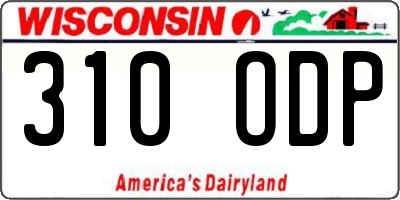 WI license plate 310ODP