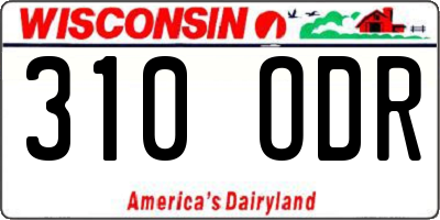 WI license plate 310ODR