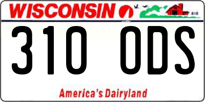 WI license plate 310ODS