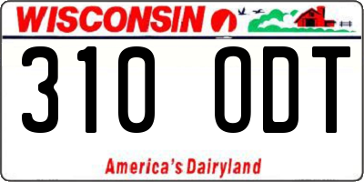 WI license plate 310ODT