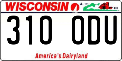 WI license plate 310ODU