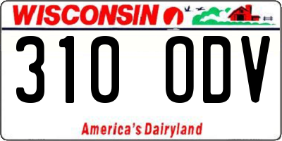 WI license plate 310ODV