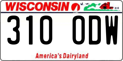 WI license plate 310ODW