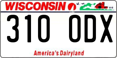 WI license plate 310ODX