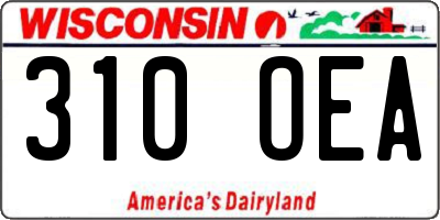 WI license plate 310OEA