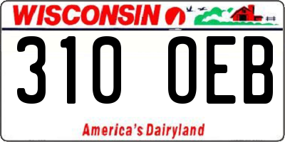 WI license plate 310OEB