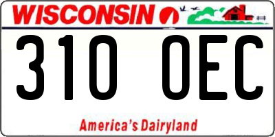 WI license plate 310OEC