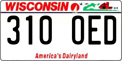 WI license plate 310OED