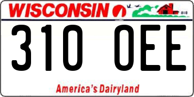 WI license plate 310OEE