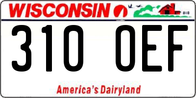 WI license plate 310OEF