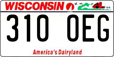 WI license plate 310OEG