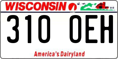 WI license plate 310OEH