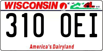 WI license plate 310OEI