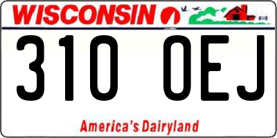WI license plate 310OEJ