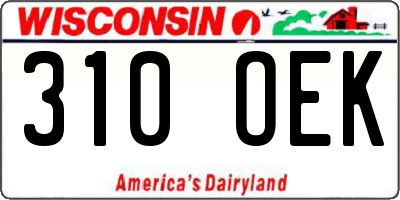 WI license plate 310OEK
