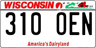 WI license plate 310OEN