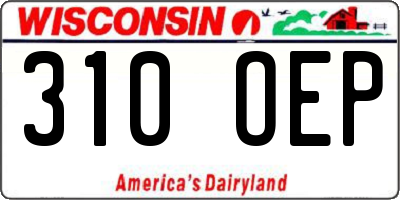WI license plate 310OEP
