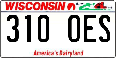 WI license plate 310OES