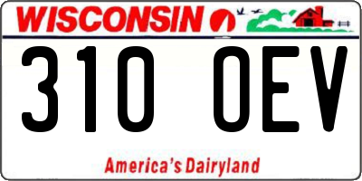 WI license plate 310OEV