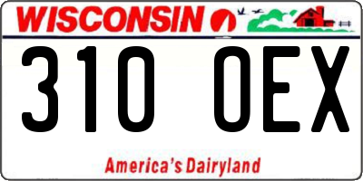WI license plate 310OEX